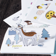 Cartões de papel de cartões de férias Animal 3D bonito com Envelope